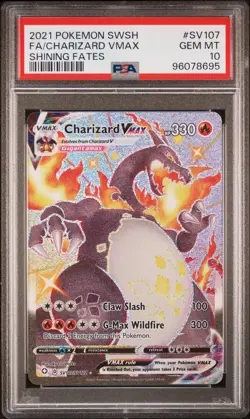 2021 POKEMON SWORD & SHIELD SHINING FATES #SV107 FULL ART/CHARIZARD VMAX PSA 10 - Image 1