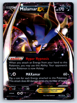 Pokemon TCG XY Phantom Forces 58/119 Malamar EX MP - Image 1