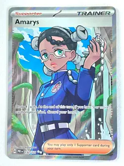 Amarys 132/131 Ultra Rare Full Art Prismatic Evolutions Pokemon TCG Near Mint NM - Image 1