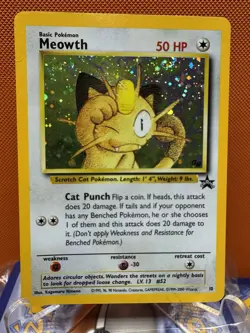 Meowth Promo WoTC 10 Holo Vintage GB Stamped Pokemon - part SWIRL - MP #1096 - Image 1