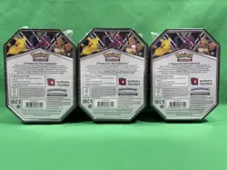 Pokemon TCG V Power Tin Set (3) Pikachu, Eevee, Eternatus V Factory Sealed NEW - Image 2