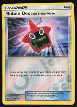 POKEMON ROTOM DEX REVERSE HOLO FOIL BURNING SHADOWS 122/147 NEAR MINT - Image 1