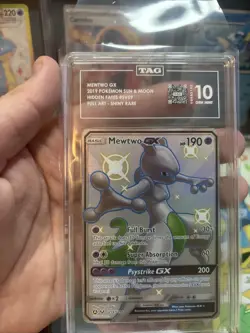 Pokemon Mewtwo GX SV59/SV94 Sun & Moon Hidden Fates Shiny Vault TAG 10 Gem Mint - Image 2