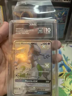 Pokemon Mewtwo GX SV59/SV94 Sun & Moon Hidden Fates Shiny Vault TAG 10 Gem Mint - Image 3
