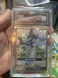 Pokemon Mewtwo GX SV59/SV94 Sun & Moon Hidden Fates Shiny Vault TAG 10 Gem Mint - Image 4