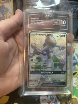 Pokemon Mewtwo GX SV59/SV94 Sun & Moon Hidden Fates Shiny Vault TAG 10 Gem Mint - Image 5