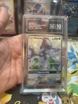 Pokemon Mewtwo GX SV59/SV94 Sun & Moon Hidden Fates Shiny Vault TAG 10 Gem Mint - Image 1