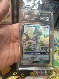 Pokemon Mewtwo GX SV59/SV94 Sun & Moon Hidden Fates Shiny Vault TAG 10 Gem Mint - Image 5