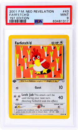 2001 Pokemon Neo Revelation 1st Edition Farfetch'D #43 PSA 9 - Image 1