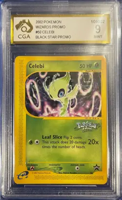 CELEBI Black Star Promo Card #50 Pokemon WOTC tcg Graded CGA 9 MINT (PSA 9U) - Image 1