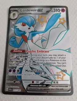 Pokemon TCG Gardevoir EX Full Art Holo Card 217/091 Paldean Fates - Image 1