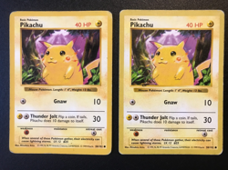 2 Red Cheek Pikachu 58/102 Base set Shadowless Pokemon cards - Image 1