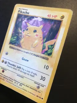 2 Red Cheek Pikachu 58/102 Base set Shadowless Pokemon cards - Image 3