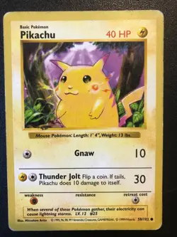 2 Red Cheek Pikachu 58/102 Base set Shadowless Pokemon cards - Image 5