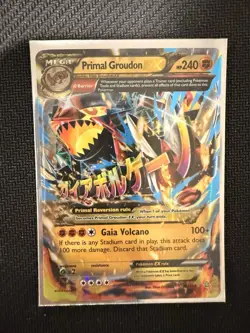 Pokemon Mega Primal Groudon EX OMEGA 86/160 Holo Ultra Rare XY Primal Clash Card - Image 1