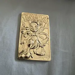 Vintage 1999 Pokemon Mewtwo Gold Metal Card Burger King Collecti - Nintendo#150 - Image 1