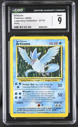 CGC 9 MINT Articuno 2002 Legendary Collection 2/110 Holo Pokemon Card - Image 1