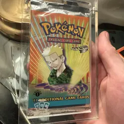 1st Edition Gym Heroes Lt. Surge artwork Pokemon Card Booster Pack (New Sealed) - Image 1