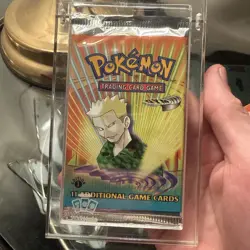 1st Edition Gym Heroes Lt. Surge artwork Pokemon Card Booster Pack (New Sealed) - Image 4