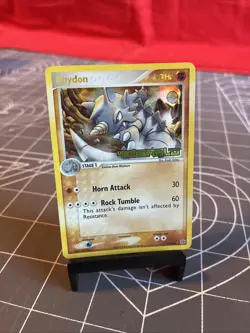 Vintage 2005 Pokemon Rhydon Ex Emerald Holo Card 19/106 MP - Image 1