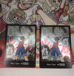 2x NM 2022 One Piece Card Game Romance Dawn English Alternate Art Luffy Don!! - Image 1