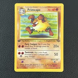 Primeape 43/64 1st Edition LP Uncommon Jungle Pokemon Card 1999 First - Image 1