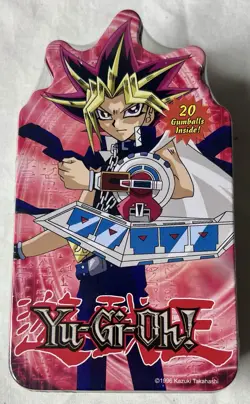 NEW SEALED 2005 YU-GI-OH! RED COLLECTIBLE CARD CARRYING TIN WITH GUMBALLS - Image 1