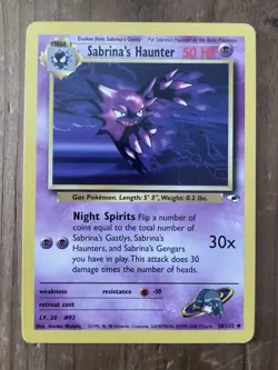 Pokemon TCG Sabrina’s Haunter 58/132 Gym Heroes Set LP Condition - Image 1