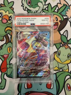 Pokemon Sword & Shield Rebel Clash Inteleon VMAX 050 Full Art PSA 10 GEM MINT - Image 1