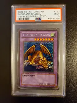 Yu-Gi-Oh Thousand Dragon MRD-143 Metal Raiders 1st Edition PSA 9 Mint - Image 1
