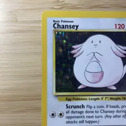 Pokemon TCG Chansey Base Set Holo Unlimited Rare Card 3/102 LP Condition - Image 2