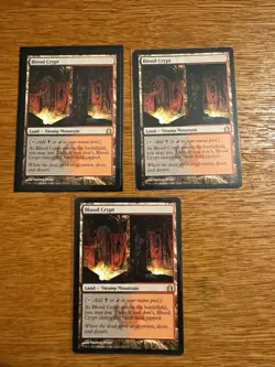 3X Magic: The Gathering Blood Crypt Return to Ravnica Land Rare Card NM - Image 1