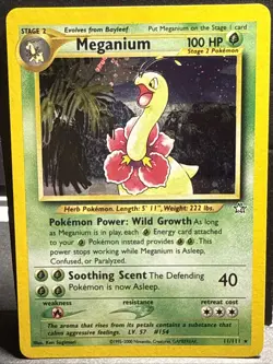 Pokemon TCG Meganium Neo Genesis Holo Unlimited Rare Card 11/111 NM - Image 1