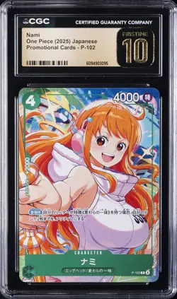 2025 ONE PIECE PROMO CARDS JAPANESE #P-102 NAMI CGC 10 PRISTINE - Image 1