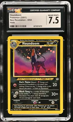 CGC 7.5 Houndoom 2001 Neo Revelation 8/64 Holo Pokemon Card - Image 1