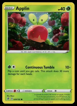 Pokemon Card Applin 020/192 Blister Exclusives Holo - Image 1