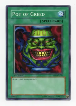 Yu-Gi-Oh! TCG Pot of Greed SD3-EN019 1st Edition Common Card LP+ - Image 1