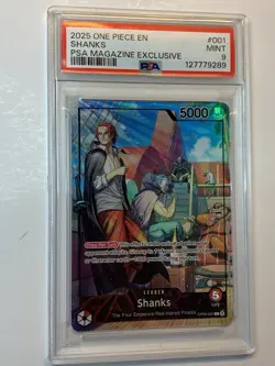 2025 ONE PIECE PROMOS PSA MAGAZINE EXCLUSIVE #001 SHANKS PSA 9 (Magazine & Card) - Image 2