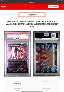2025 MTG FINAL FANTASY Char-Borderless-Surge Foil “VANILLE CHEERFUL L CIE” Psa10 - Image 3