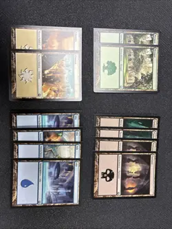 Mtg Misprint Miscut Square Corners Lot Of 12 Foreign Basic Lands - RARE - Image 1