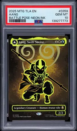 2025 MAGIC THE GATHERING AANG AND LA OCEAN'S FURY/AANG SWIFT SAVIOR PSA 10 - Image 1