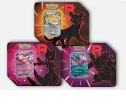 Factory Sealed Destined Rivals Team Rocket Tin Set Of 3 Pokemon TCG - Image 1