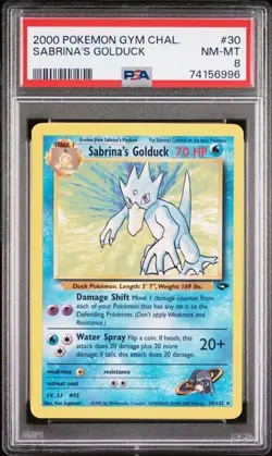2000 Pokemon Gym Challenge Sabrina's Golduck 30/132 PSA 8 NM-MT - Image 1