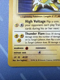 Lt. Surge's Jolteon 28/132 (Non-Holo) Gym Challenge VINTAGE Pokemon 2000 - Image 5