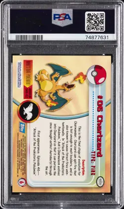 1999 TOPPS POKEMON TV #6 CHARIZARD PSA 9 - Image 2