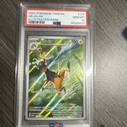 2024 POKEMON TWM EN-TWILIGHT MASQUERADE ILLUSTRATION RARE #177 HELIOLISK PSA 10 - Image 1