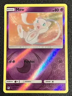 Mew Rev Reverse Holo SM Hidden Fates Pokemon NM 32/68 Sun & Moon - Image 1