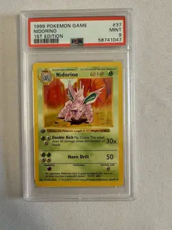1999 Pokemon 1st Edition Shadowless Nidorino Base Set 37/102 - PSA 9 Mint! WOTC - Image 2