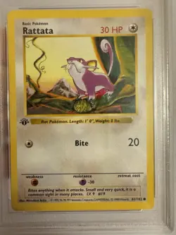 1999 Pokemon - 1st Edition Shadowless Rattata Base Set 61/102 - PSA 9 Mint! WOTC - Image 3