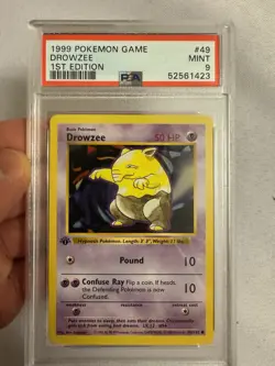 1999 Pokemon - 1st Edition Shadowless Drowzee Base Set 49/102 - PSA 9 MINT! WOTC - Image 2